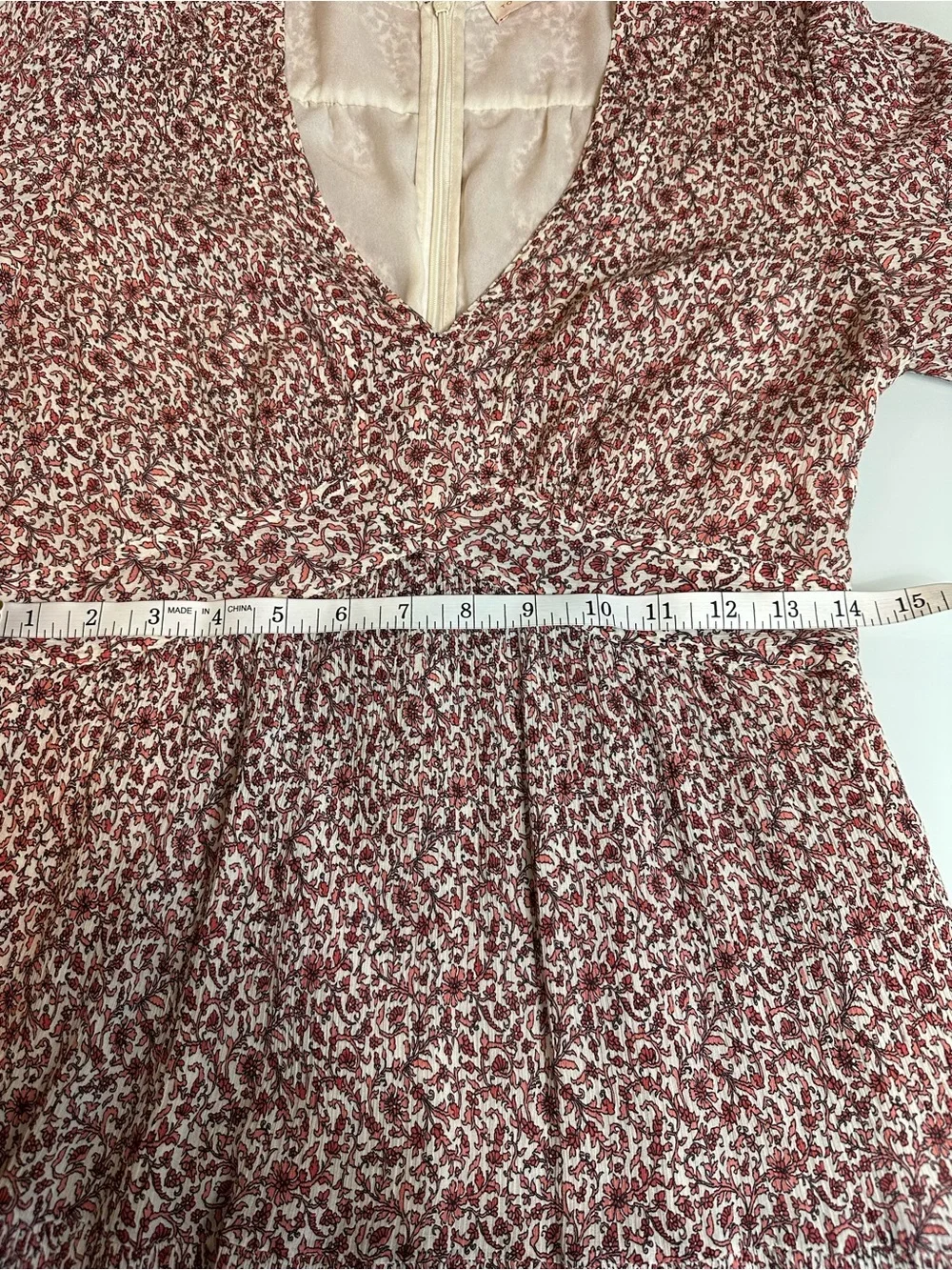 Tory Burch Floral Silk Cotton Midi Dress Pockets Puff Sleeve Lined Size 6